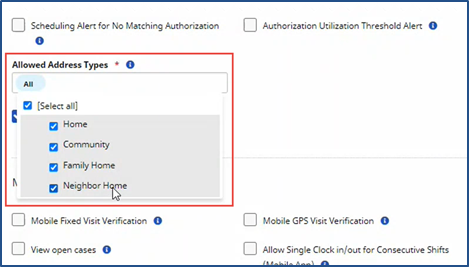 Edit Office Allowed Address Types Field
